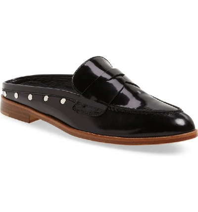 Agl Attilio Giusti Leombruni Stud Trim Penny Loafer Mule In Black