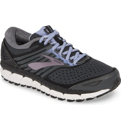 Shop Brooks Ariel 18 Running Shoe In Ebony/ Black/ Thistle