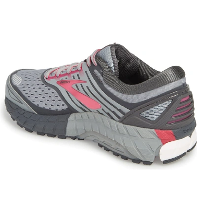 Shop Brooks Ariel 18 Running Shoe In Grey/ Grey/ Pink