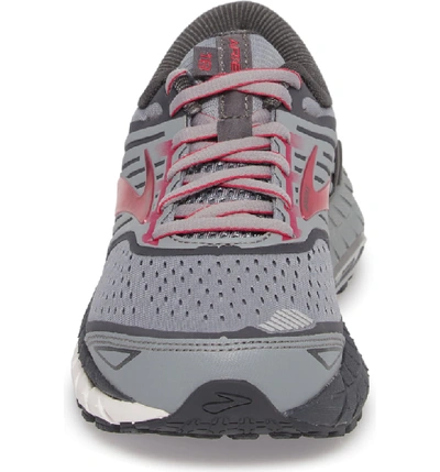 Shop Brooks Ariel 18 Running Shoe In Grey/ Grey/ Pink
