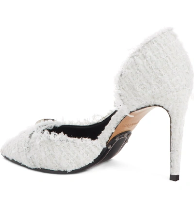 Shop Balmain Julie Tweed D'orsay Pump In White