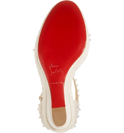 Shop Christian Louboutin Madmonica Spike Wedge Sandal In Silver