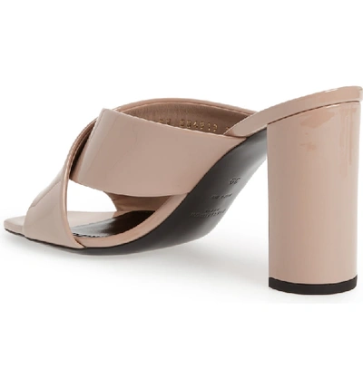 Shop Saint Laurent Loulou Slide Sandal In Nude Rose Patent
