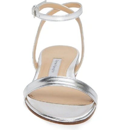 Shop Emme Parsons One Ankle Strap Flat Sandal In Silver