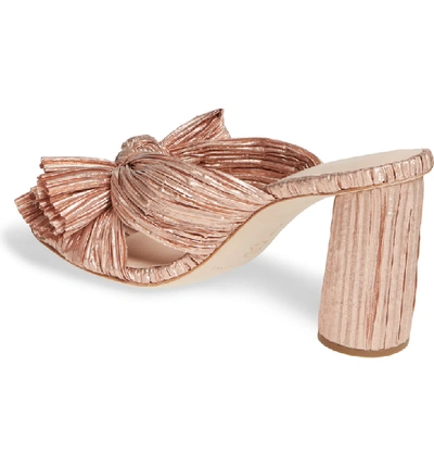 Shop Loeffler Randall Penny Knotted Lame Sandal In Rose Gold