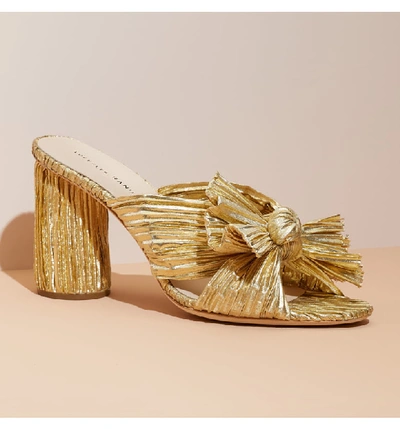 Shop Loeffler Randall Penny Knotted Lame Sandal In Rose Gold