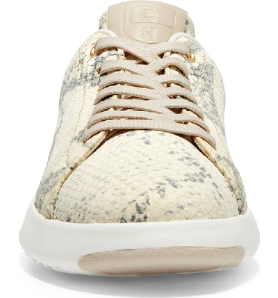 Shop Cole Haan Grandpro Tennis Sneaker In Ivory Grey/ Stone Leather