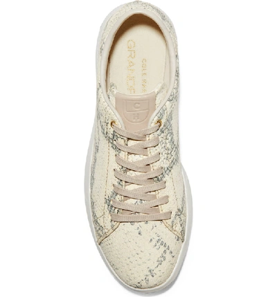 Shop Cole Haan Grandpro Tennis Sneaker In Ivory Grey/ Stone Leather