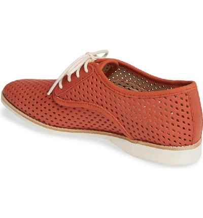 Shop Rollie Punch Perforated Derby In Red Leather
