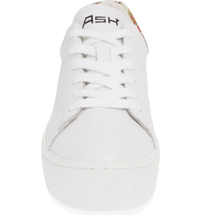 Shop Ash Cult Platform Sneaker In White/ Flower Pattern Leather