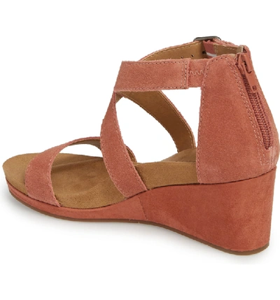 Shop Lucky Brand Kenadee Wedge Sandal In Canyon Rose Suede