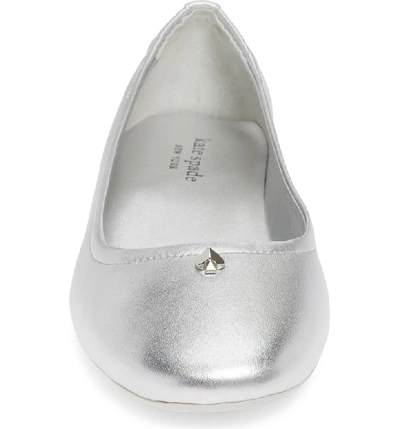 Shop Kate Spade Kora Ballet Flat In Silver