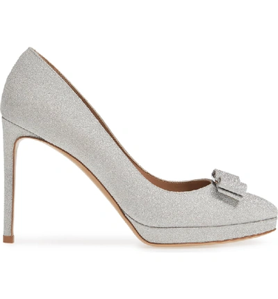 Shop Ferragamo Osimoglit Platform Pump In Silver