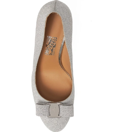 Shop Ferragamo Osimoglit Platform Pump In Silver