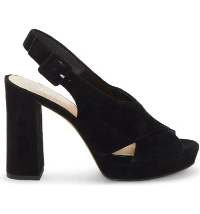 Shop Vince Camuto Slingback Platform Sandal In Black 01 Suede