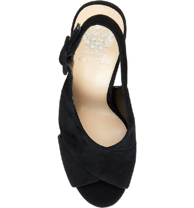 Shop Vince Camuto Slingback Platform Sandal In Black 01 Suede