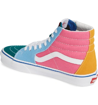 Shop Vans Sk8-hi Colorblock Sneaker In Suede/ Canvas Multi/ Bright