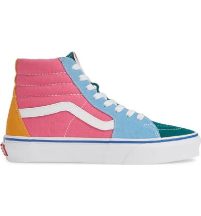 Shop Vans Sk8-hi Colorblock Sneaker In Suede/ Canvas Multi/ Bright