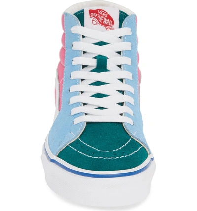 Shop Vans Sk8-hi Colorblock Sneaker In Suede/ Canvas Multi/ Bright