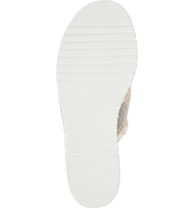 Shop Seychelles Jasmine Chain Embellished Slide Sandal In Silver Chain/ Natural Fabric