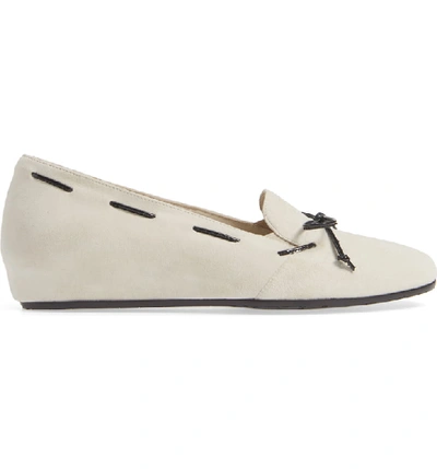 Shop Amalfi By Rangoni Varazze Laced Wedge Loafer In Bone Suede