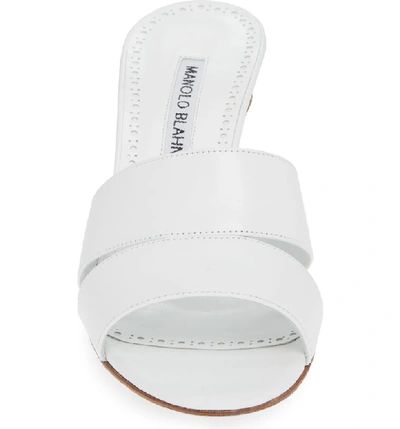 Shop Manolo Blahnik Iacopo Double Band Sandal In White Leather