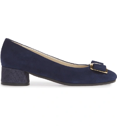 Shop Amalfi By Rangoni Rho Bow Pump In Navy Suede