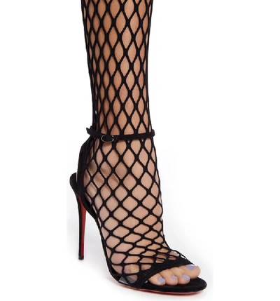 Shop Christian Louboutin Zoom Mesh Tights Sandal In Black