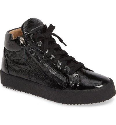Shop Giuseppe Zanotti May London Mid Top Sneaker In Black