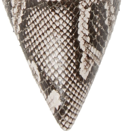 Shop Giuseppe Zanotti Snake Embossed Pointy Toe Bootie In Natural Snakeprint