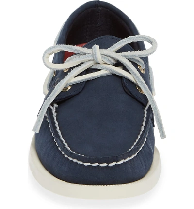 Shop Sperry 2-eyelet Boat Shoe In Navy Leather