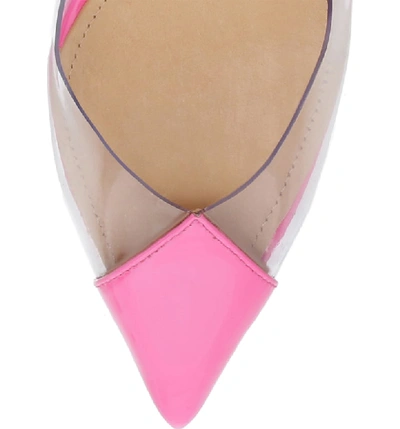 Shop Schutz Cendi Transparent Pump In Neon Pink Patent Leather