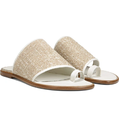 Shop Vince Edan Woven Toe Loop Sandal In White/ Natural