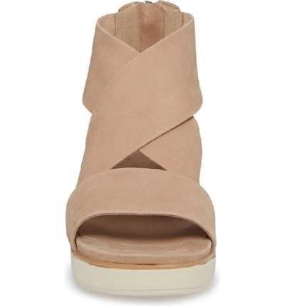 Shop Eileen Fisher Sport Platform Sandal In Latte Nubuck