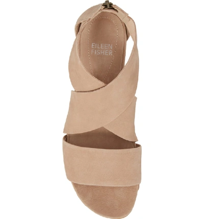 Shop Eileen Fisher Sport Platform Sandal In Latte Nubuck