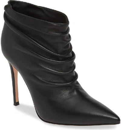 Shop Gianvito Rossi Scrunch Front Bootie In Black Leather