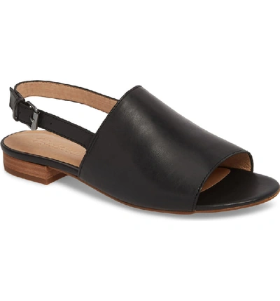 Shop Madewell Noelle Slingback Sandal In True Black Leather