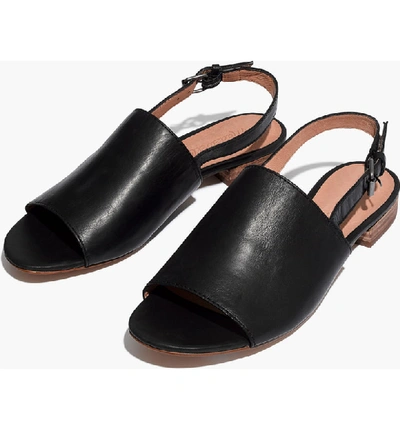 Shop Madewell Noelle Slingback Sandal In True Black Leather