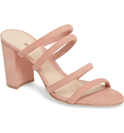 Shop Schutz Felisa Block Heel Sandal In Poppy Rose Leather