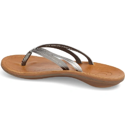 Shop Olukai 'u'i' Thong Sandal In Pewter Sahara Leather