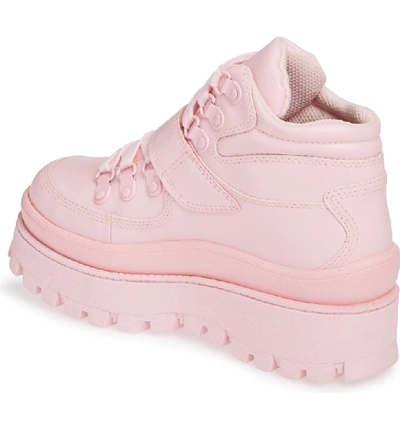 Jeffrey Campbell Top Peak 2 Platform Sneaker In Pink Faux Leather
