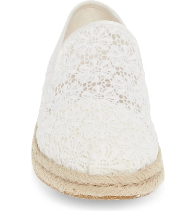 Shop Toms Deconstructed Alpargata Slip-on In Natural Floral Lace Fabric