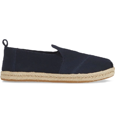 Shop Toms Deconstructed Alpargata Slip-on In Navy/ Navy Suede