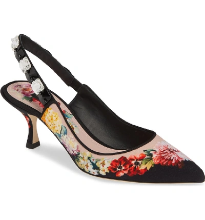 Shop Dolce & Gabbana Floral Slingback Pump In Floral Print