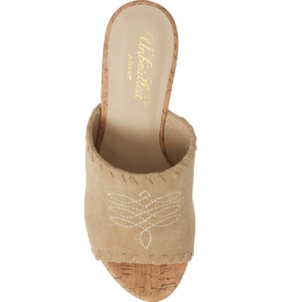 Shop Ariat Layla Wedge Slide Sandal In Light Tan Suede