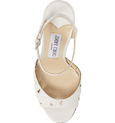 Shop Jimmy Choo Peachy Lace Sandal In White