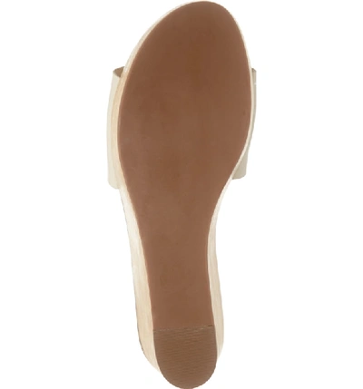 Shop Tory Burch Ines Wedge Slide Sandal In New Cream / Gold