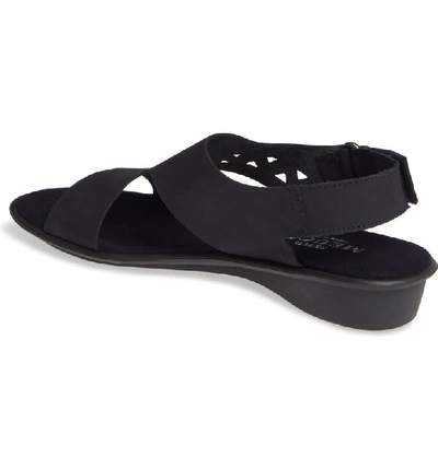 Shop Sesto Meucci Evita Cutout Slingback Sandal In Midnight Nubuck Leather