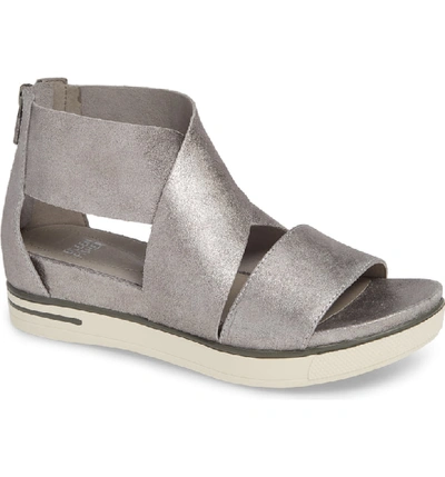 Shop Eileen Fisher Sport Platform Sandal In Silver Metallic