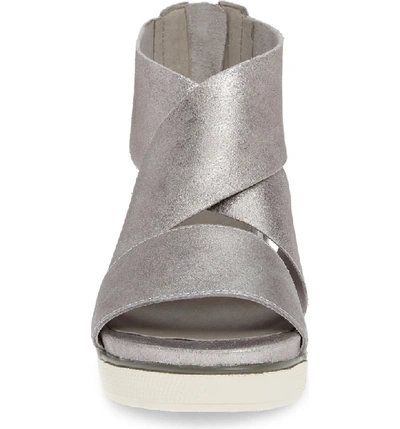 Shop Eileen Fisher Sport Platform Sandal In Silver Metallic
